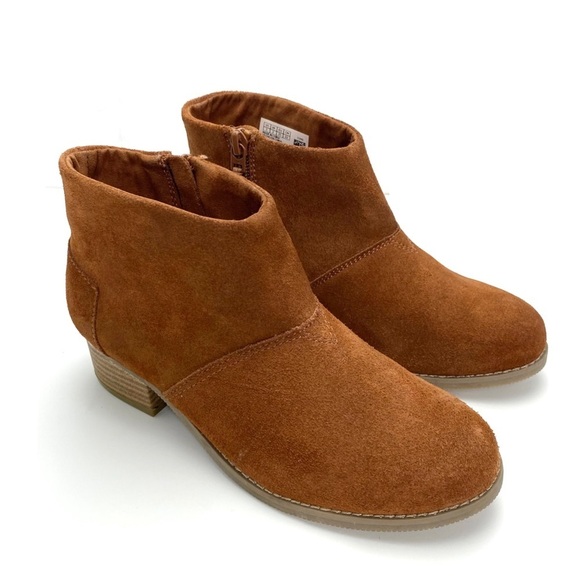 TOMS Leila Kids Suede Ankle Boots in Tan Brown Size 3 Kids Style 10010670 - Picture 5 of 10